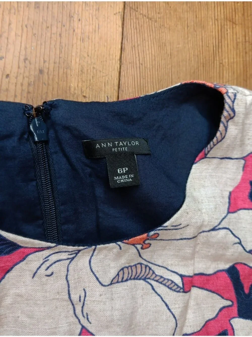 Ann Taylor Petite Womens 6P Floral Shift Dress Sleeveless Linen Blend Summer - Picture 3 of 7